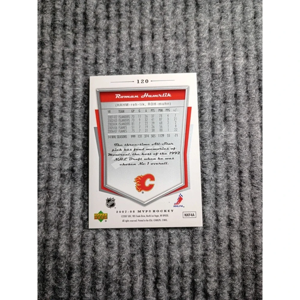 2007-2008 MVP Calgary Flames Roman Hamrlik Hockey Card #120